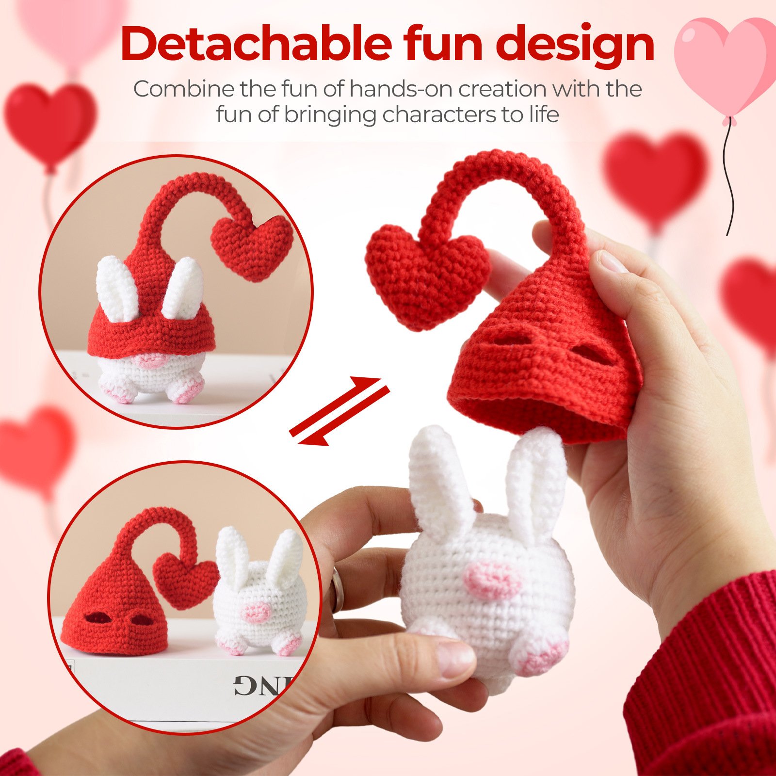 Crochet Bunny Gnome Couple Kit
