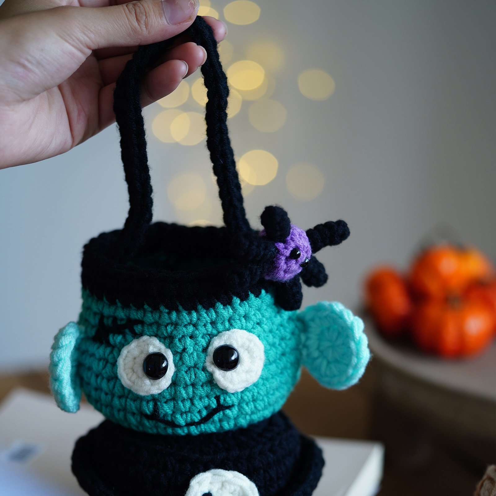 Halloween monster knitting toy