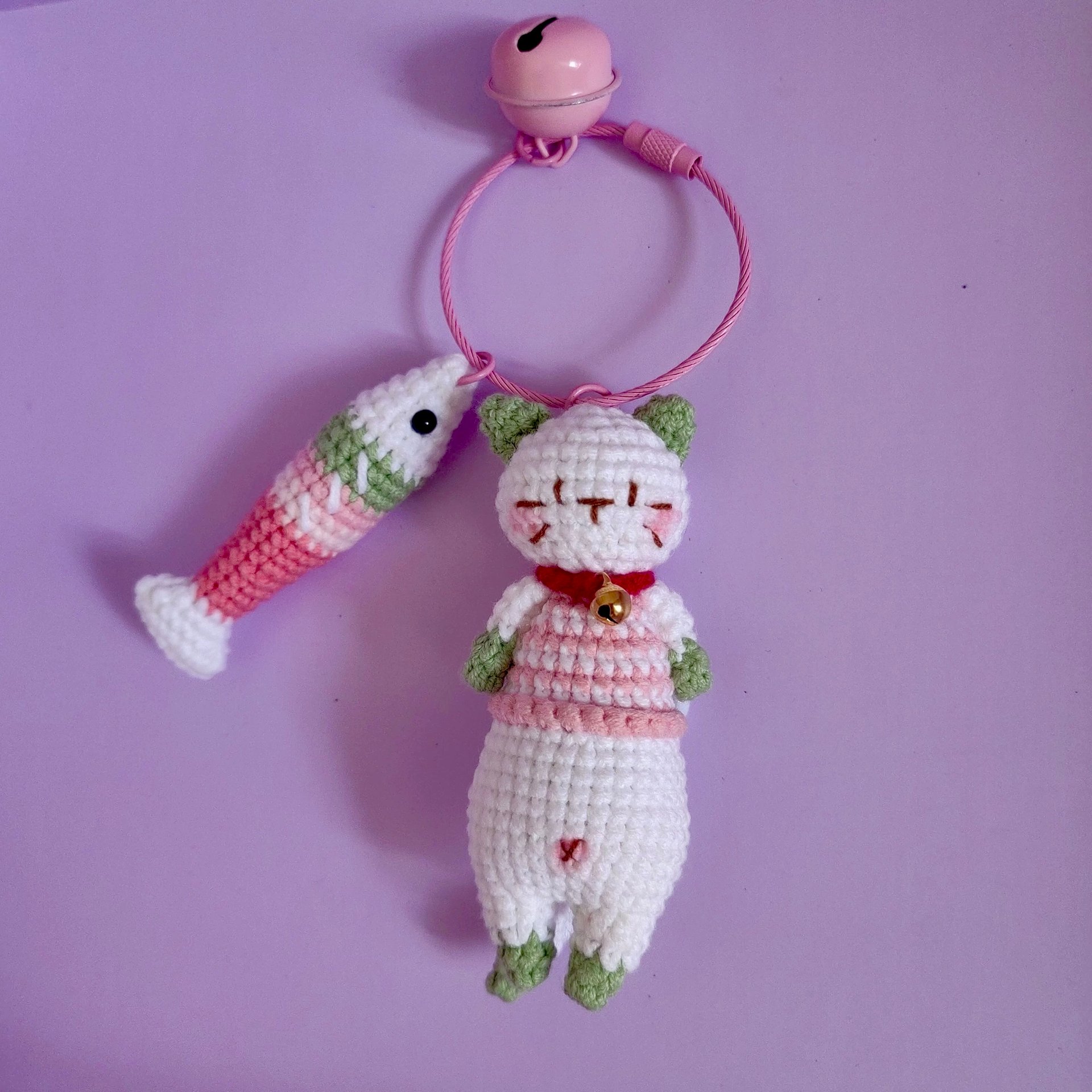Handmade Crocheted Cat Keychains