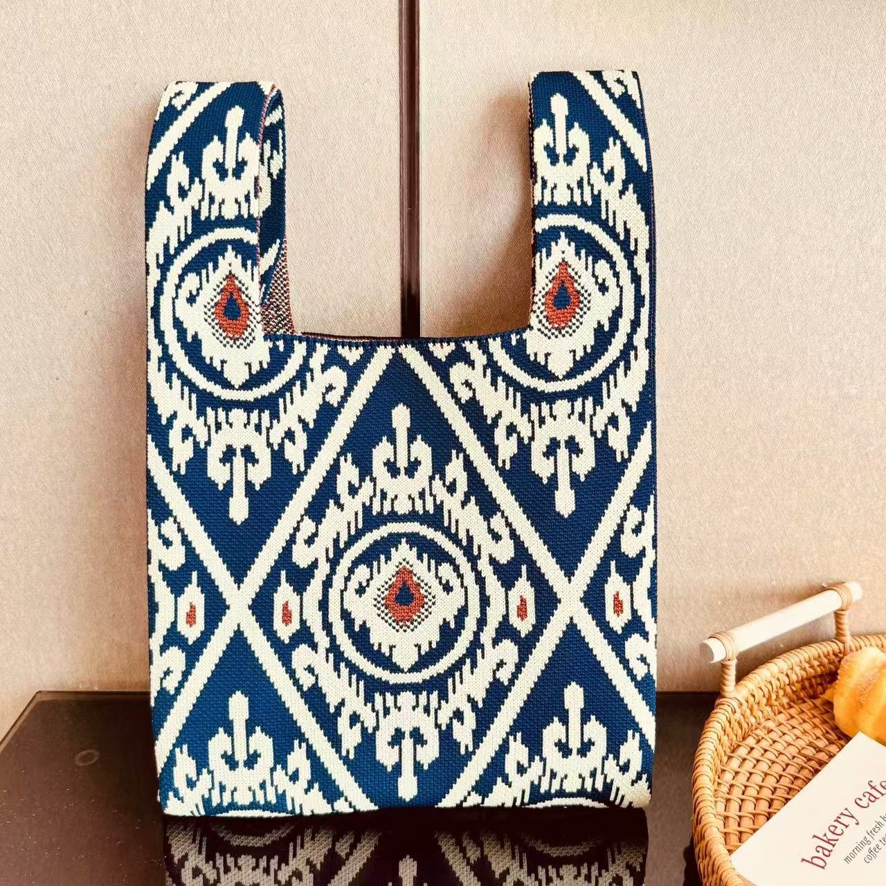 Atlas pattern handbag