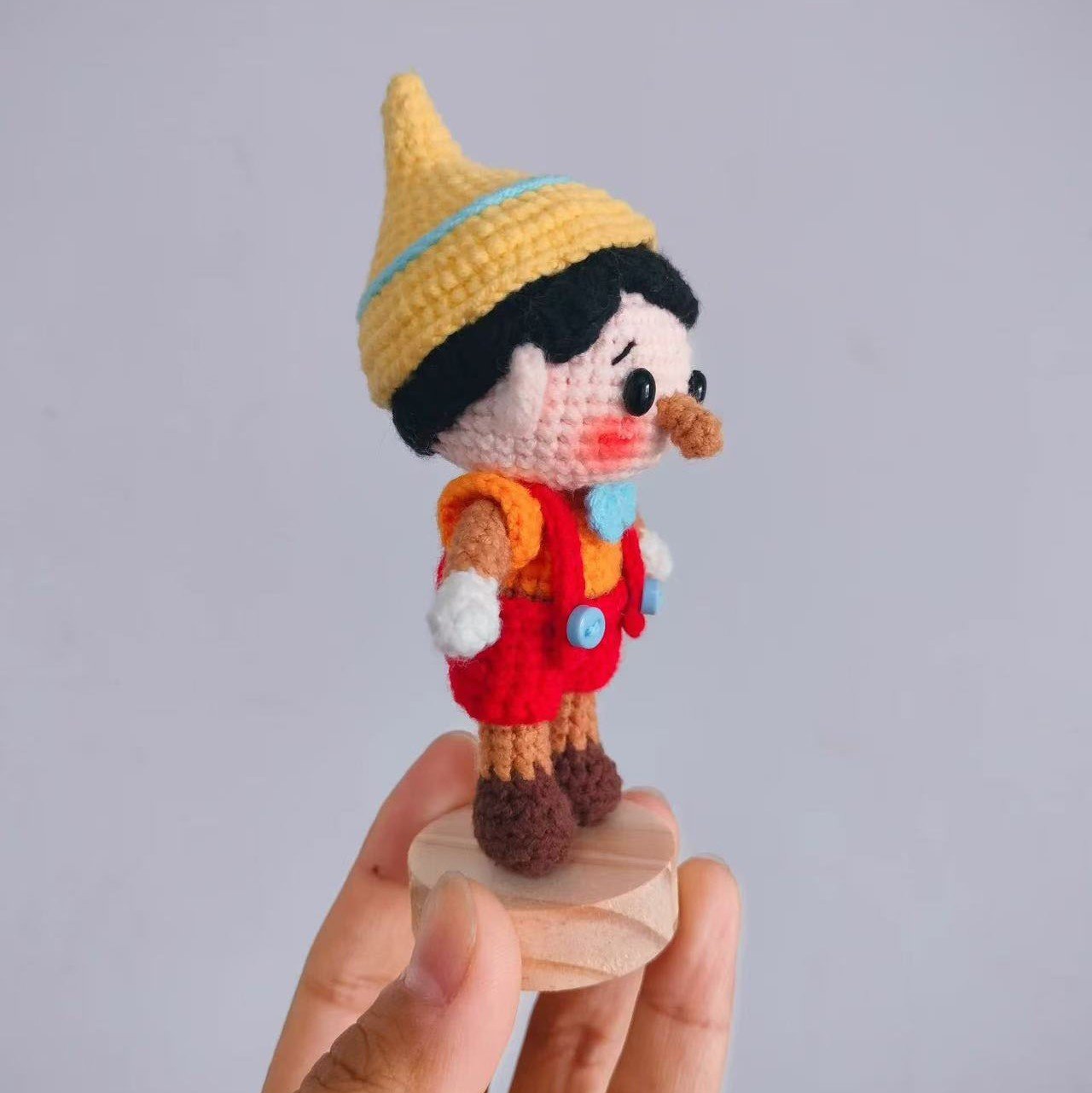 Handmade Crochet Pinocchio Keychain