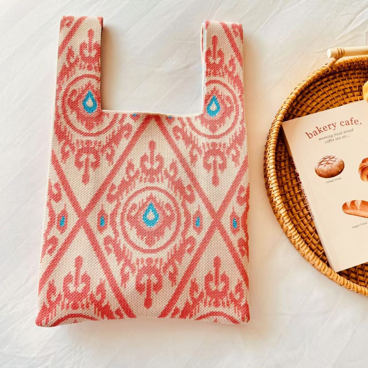 Atlas pattern handbag