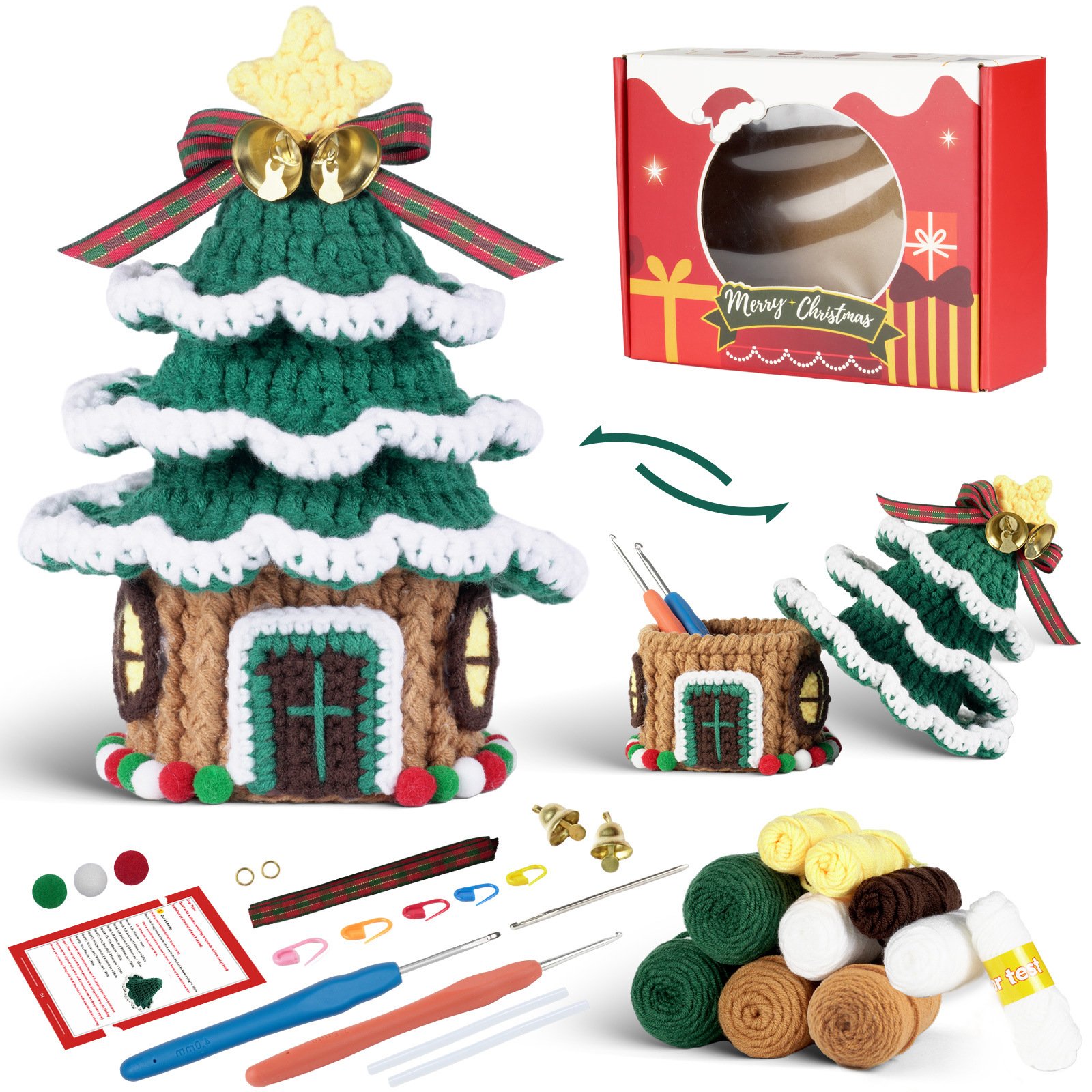 Green Christmas Tree House Storage Box