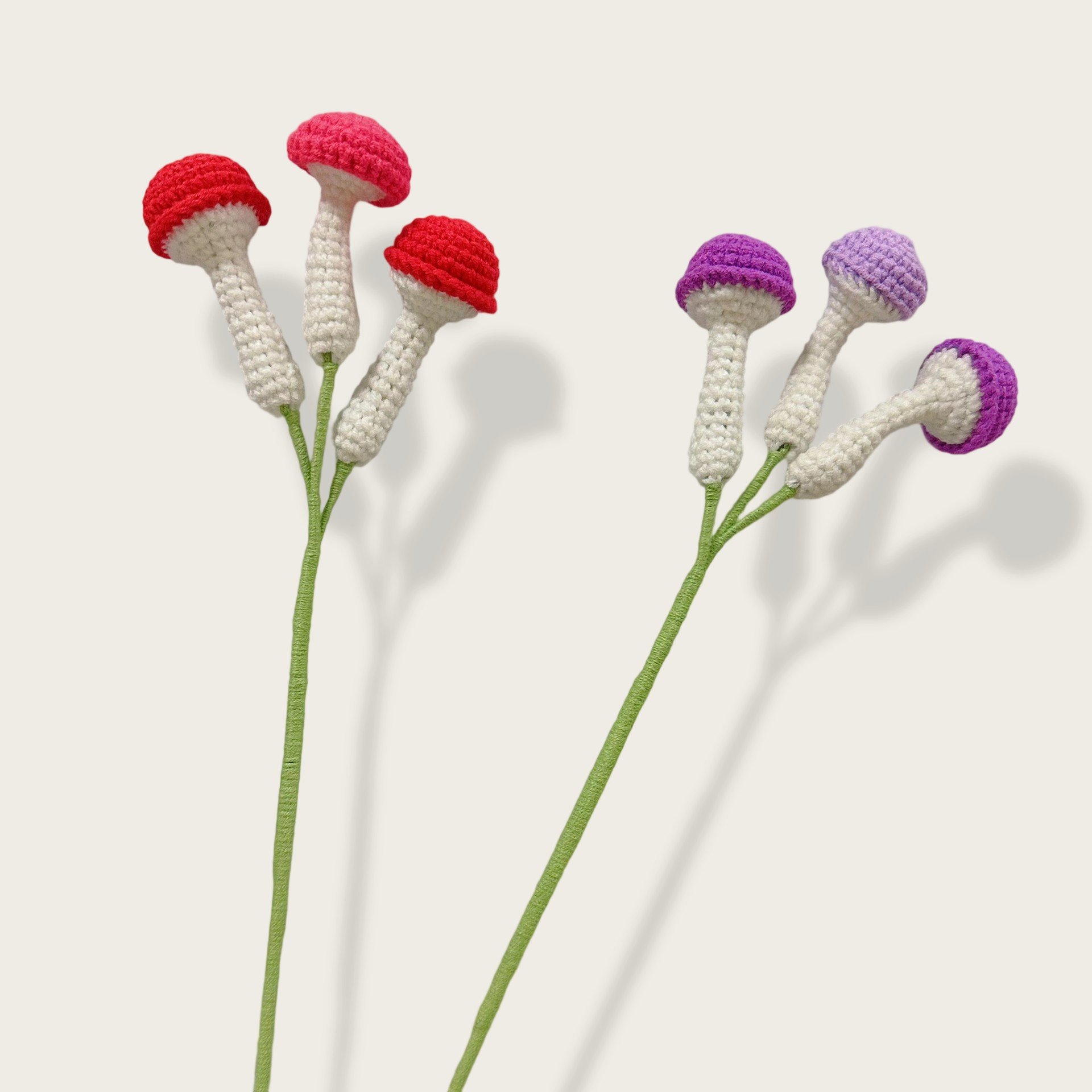 Whimsical Handmade Crochet Mushroom Bouquets