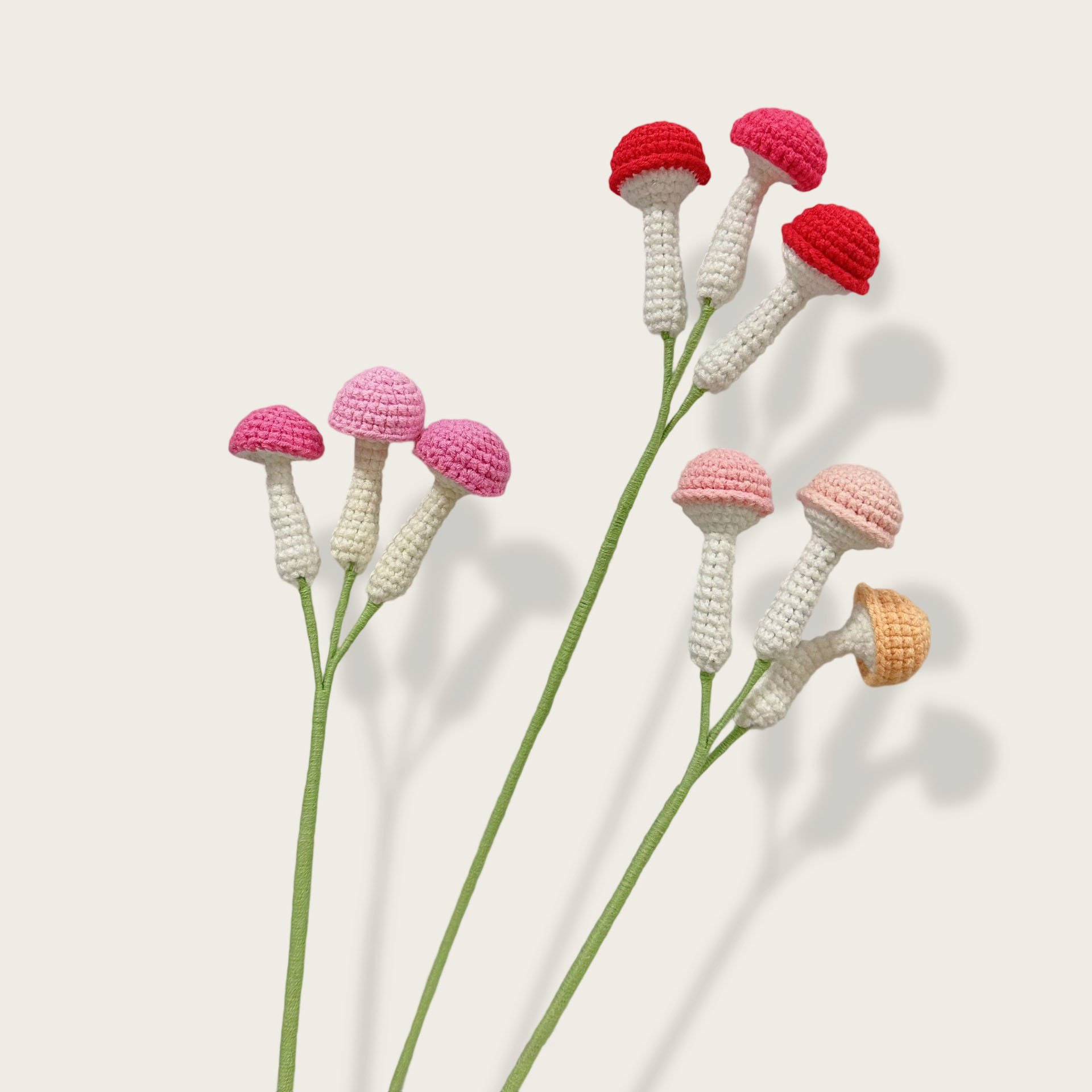 Whimsical Handmade Crochet Mushroom Bouquets