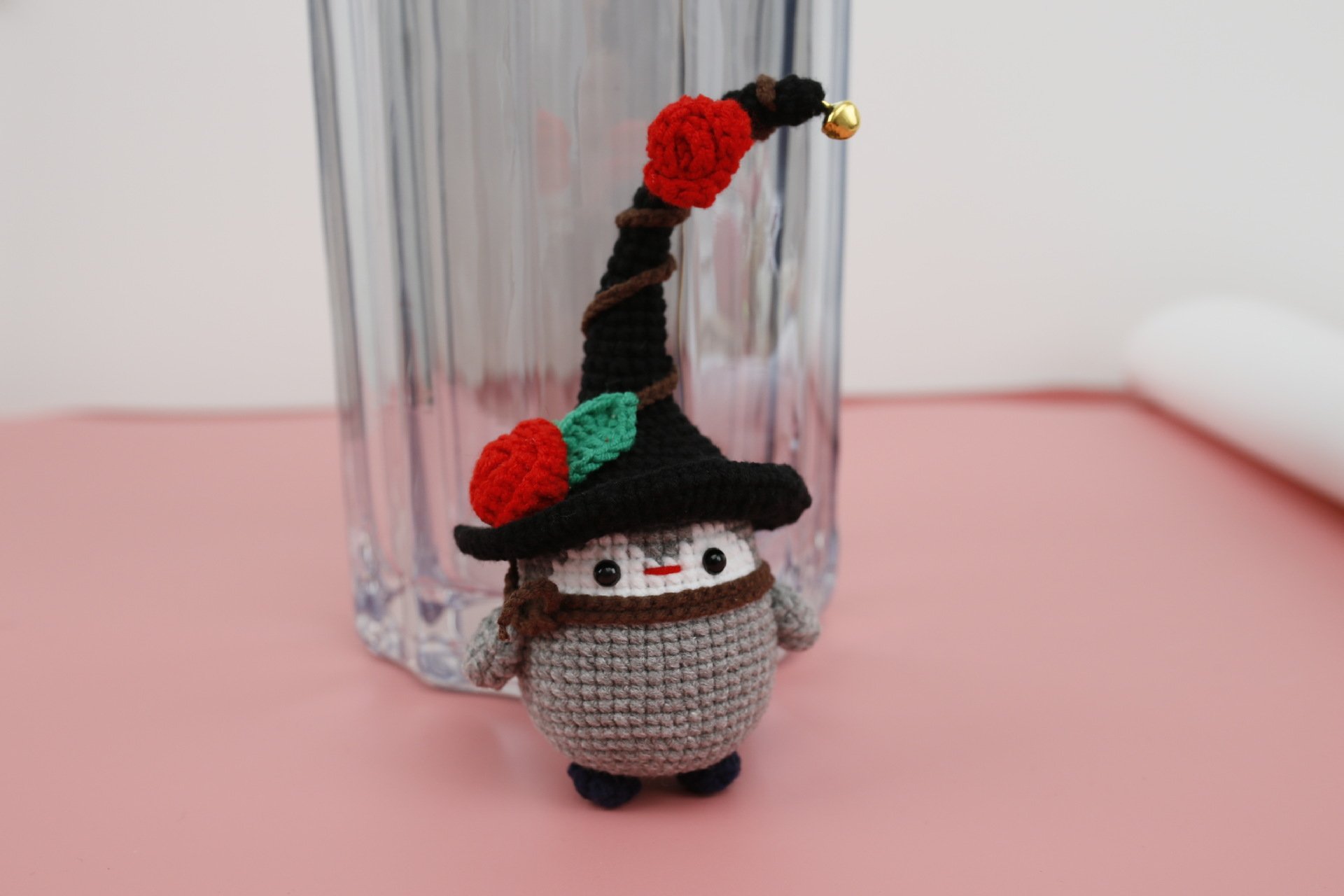 Handmade Crochet Rose Penguin Doll