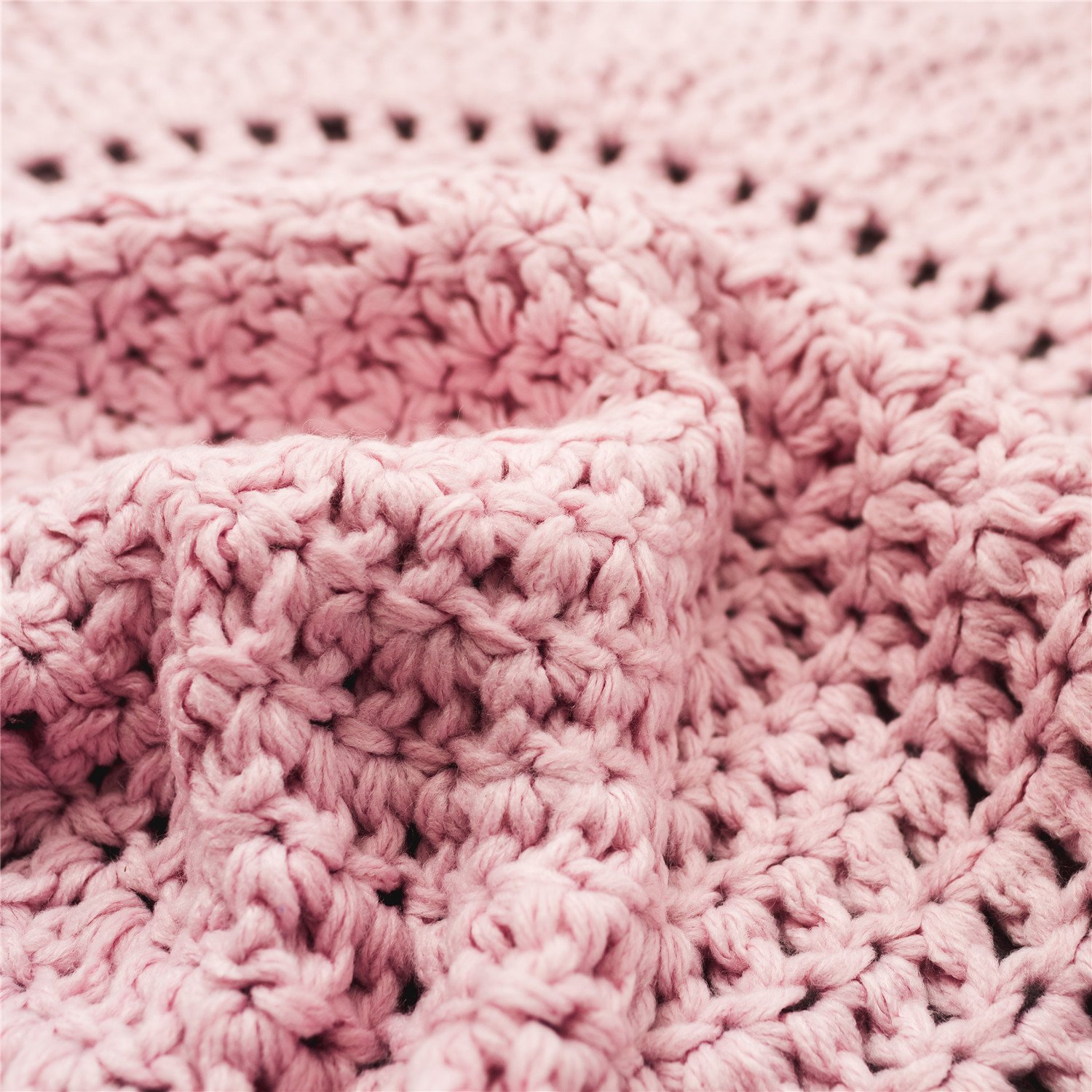Crochet Round Hollow Doily Rug Pink Crochet Rug