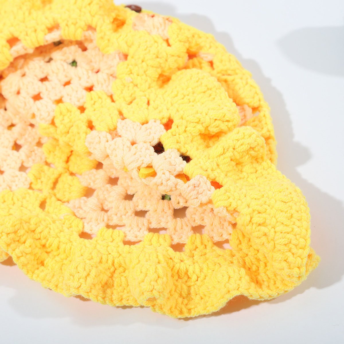 Handmade Crochet Sunflower Bucket Hat