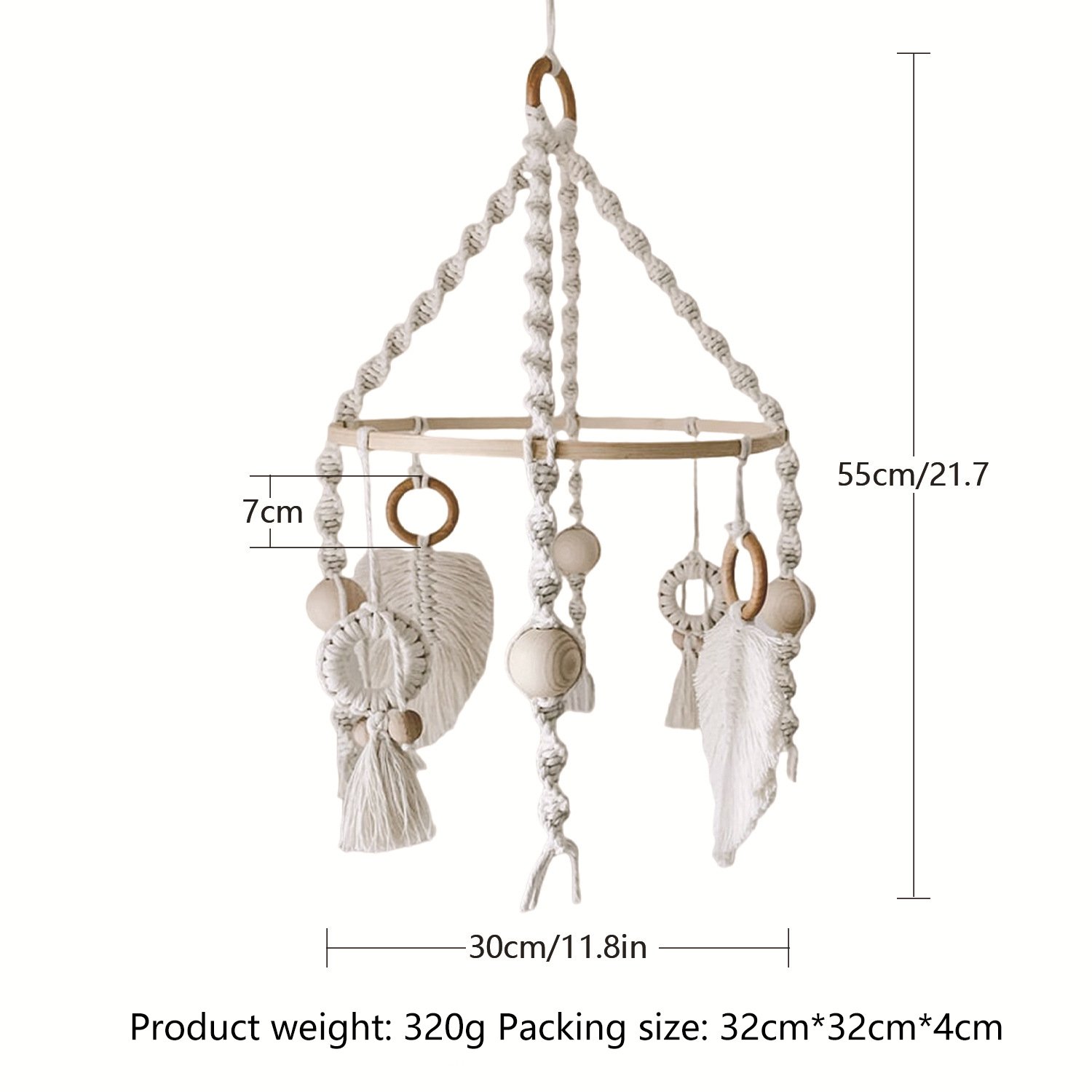 handcrafted bamboo hoop wall hanging