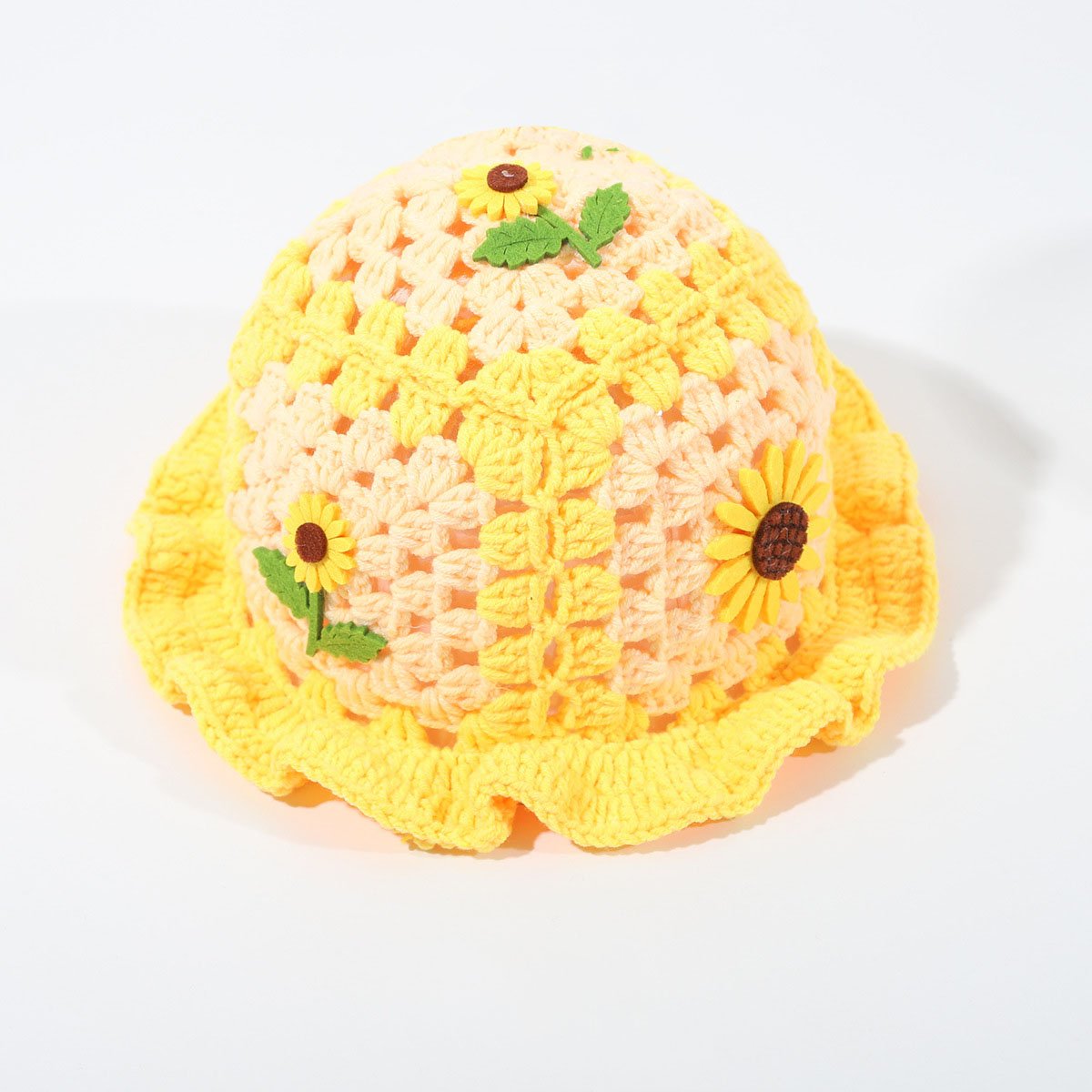 Handmade Crochet Sunflower Bucket Hat