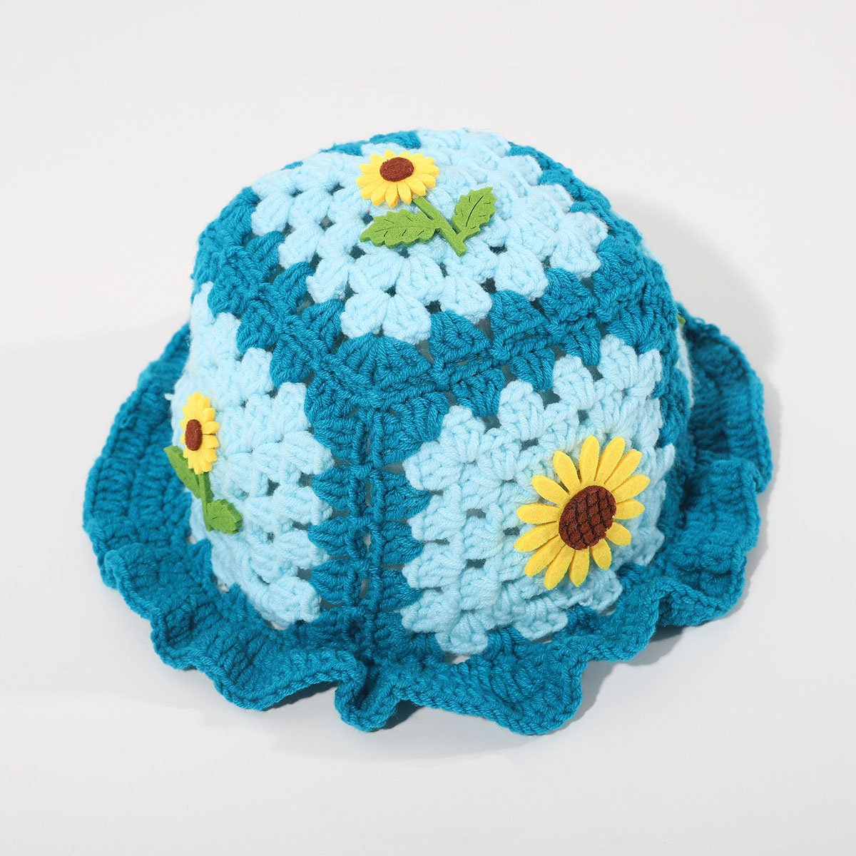 Handmade Crochet Sunflower Bucket Hat