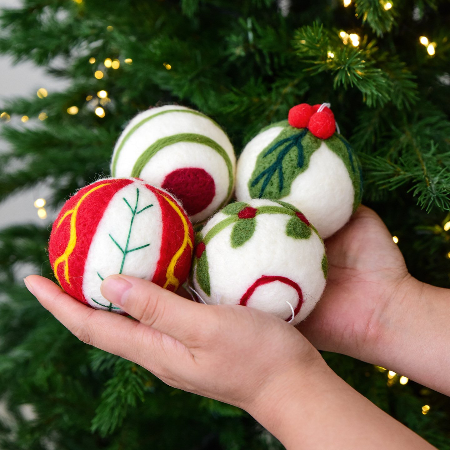 Handmade Wool Felt Christmas Balls