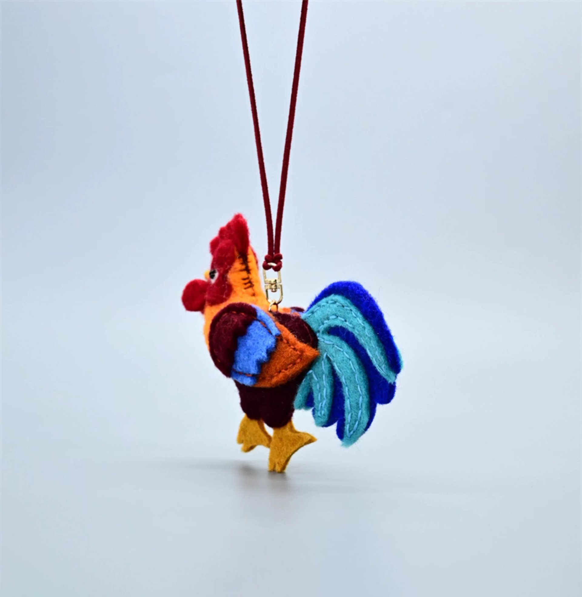 Handmade Felt Chicken Keychain