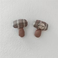 cotton and linen plaid mushroom coffee color (brooch)