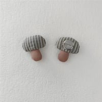 cotton and linen vertical pattern mushroom coffee color (brooch)