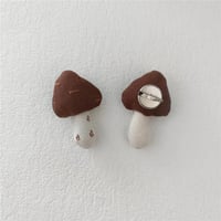 cotton and linen mushroom coffee color (brooch)