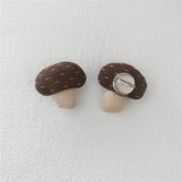 cotton and linen white point mushroom coffee color (brooch)