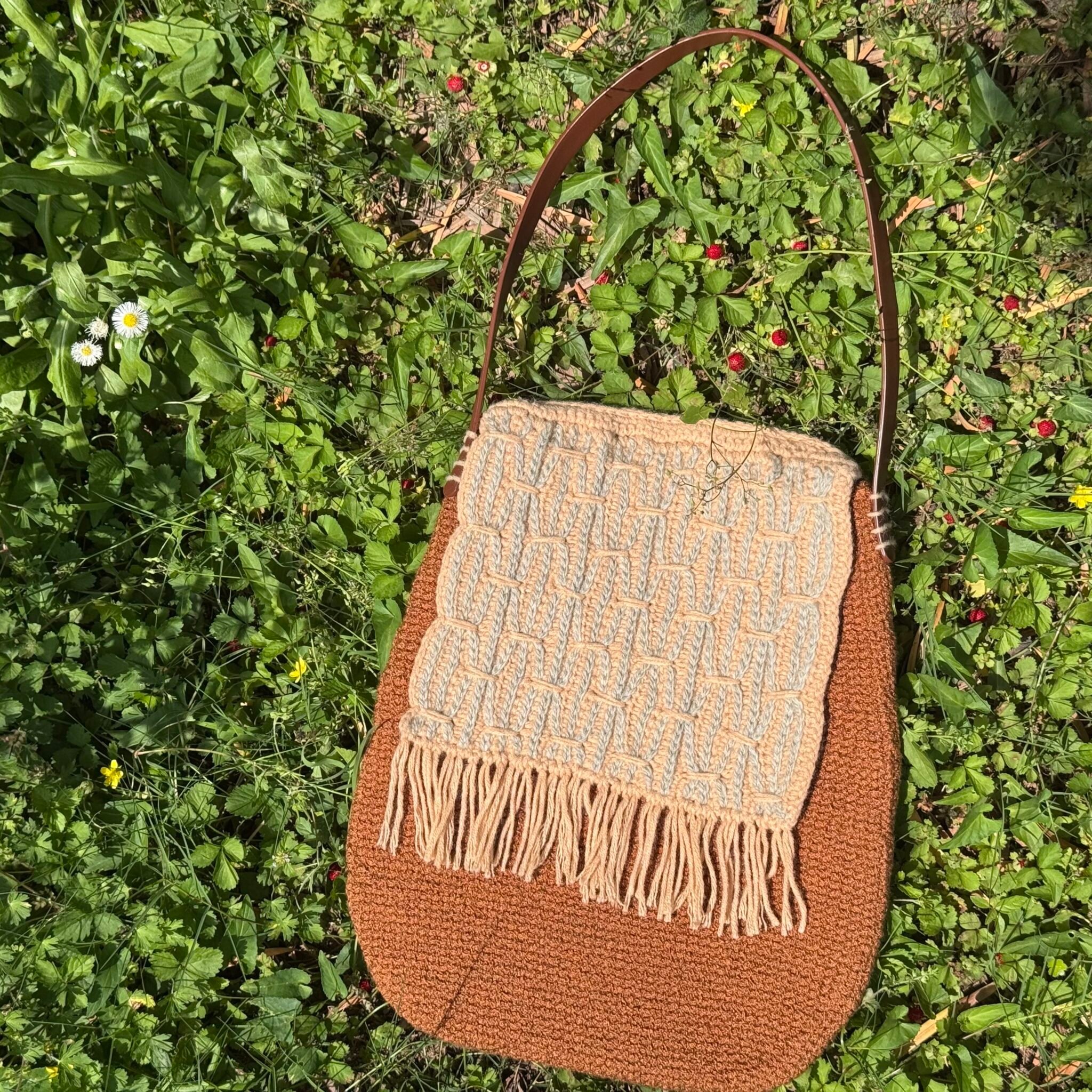 handmade knitted crossbody bag