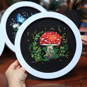 Mushroom and Pumpkin DIY Embroidery Kit
