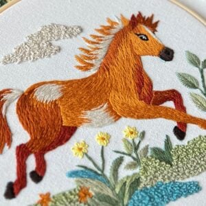 Adorable DIY Horse Embroidery Kit for Beginners