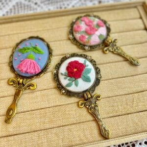 Hand Embroidery Makeup Mirror Kit 