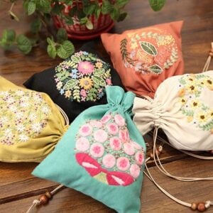 Hand Embroidery Drawstring Bag Kit