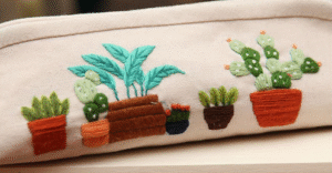 Handmade Embroidered Pencil Case