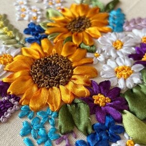 DIY Ribbon Floral Embroidery Kit