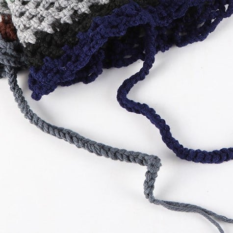 Handmade Knit Winter Earflap Hat with Ties