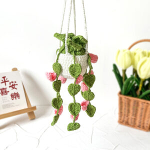 Cute Crochet Hanging Vine Car Mirror Charm – Handm...
