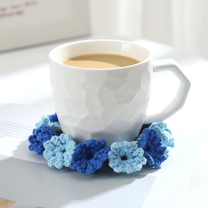 handmade crochet flower coaster