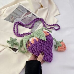 crochet strawberry bag
