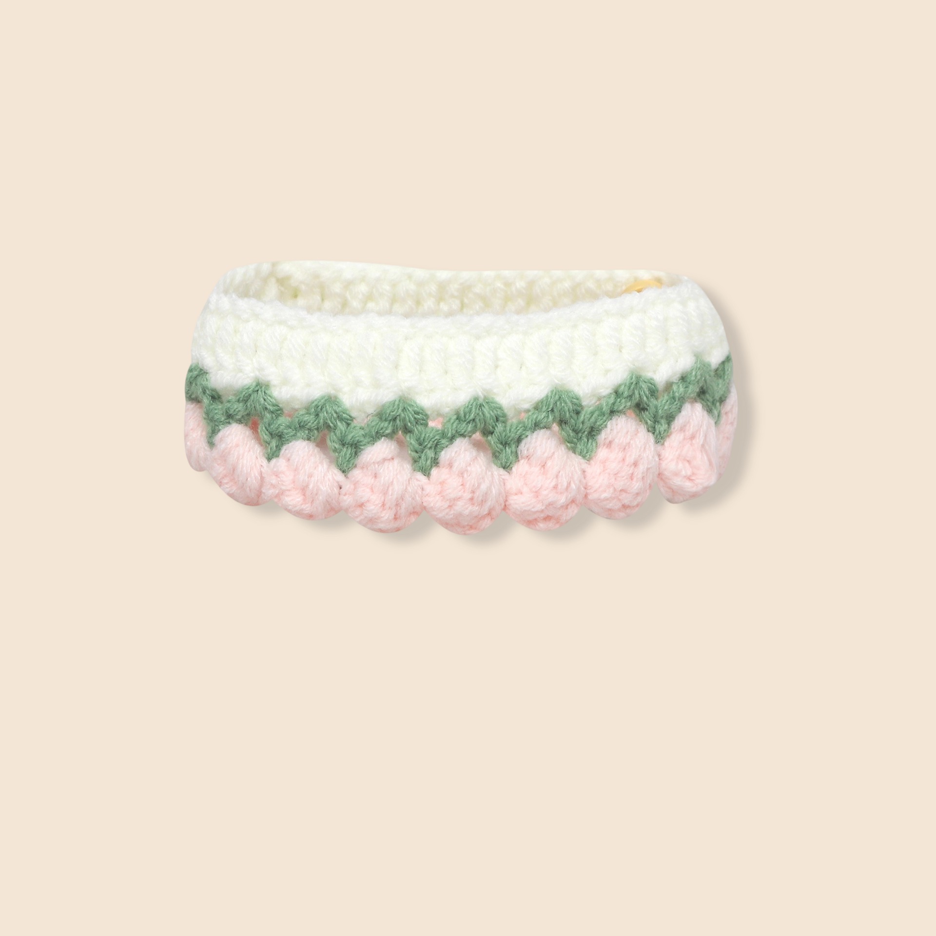 White base with pink flowers