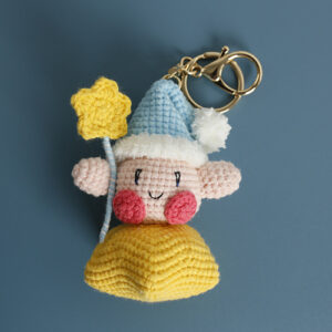 Crochet Kirby Inspired Keychain Kawaii Pastel Doll...