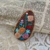 Hand-embroidered hairpin brown