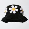 white daisy with black background
