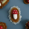 large lace mushroom hairpin